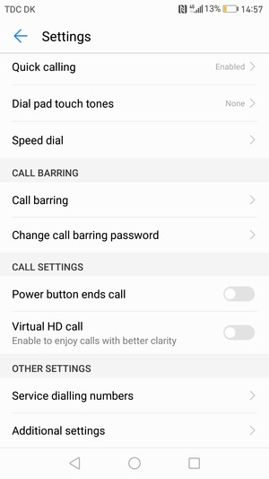 Scroll to and select Additional settings