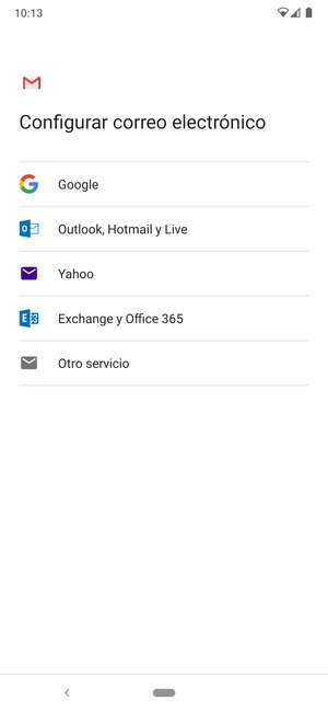 Seleccione Outlook, Hotmail y Live