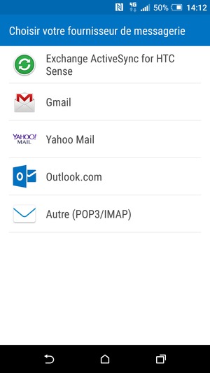 Sélectionnez Gmail ou Hotmail (Outlook.com)