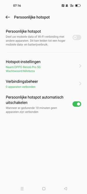 Schakel Persoonlijke hotspot in