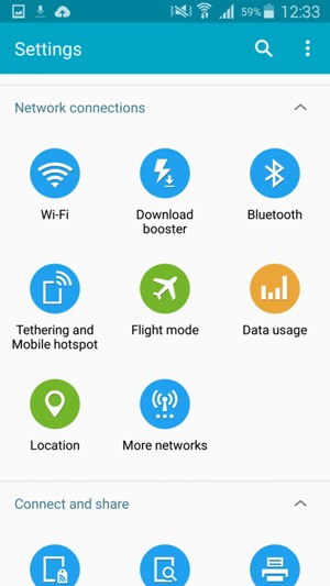 Scroll to and select Tethering and Mobile hotspot