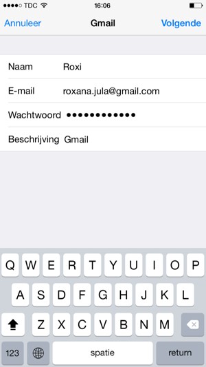 Voer gegevens Gmail of Hotmail in en selecteer Volgende