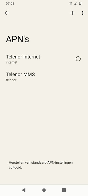 Selecteer Nieuwe APN