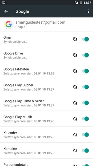 Ihre Kontakte von Google werden nun auf Ihr Handy synchronisiert