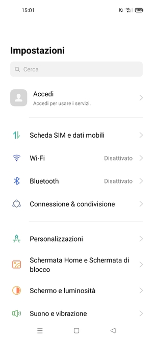 Seleziona Scheda SIM e dati mobile
