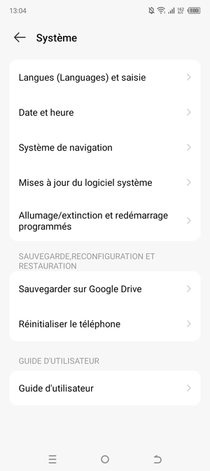 Sélectionnez Sauvegarder sur Google Drive