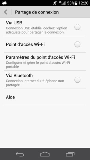 Sélectionnez Paramètres du point d'accès Wi-Fi