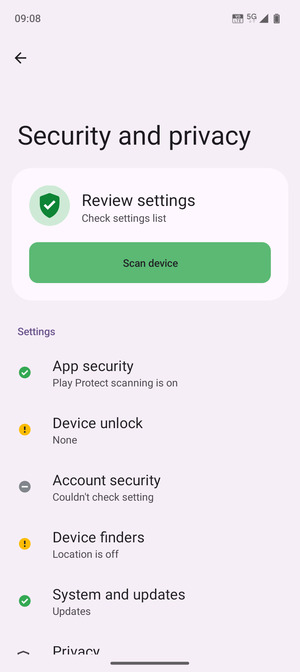 Select Device unlock