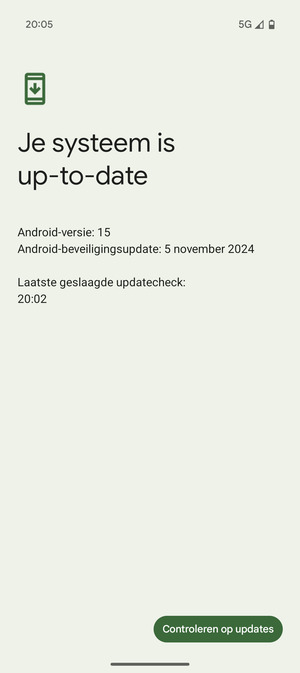 Als uw telefoon up-to-date is, zult u het volgende scherm zien
