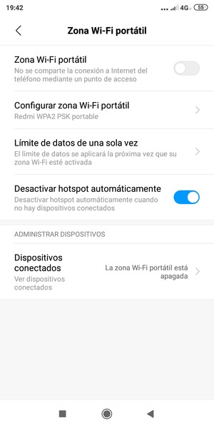 Seleccione Configurar zona Wi-Fi portátil