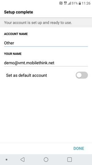 Give your account a name and enter your name. Select DONE