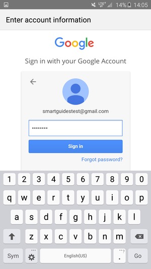 Enter your Gmail password and select Sign in