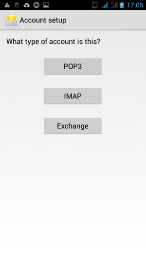 Select POP3  or IMAP 