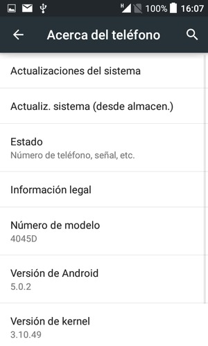 Seleccione Actualizaciones del sistema