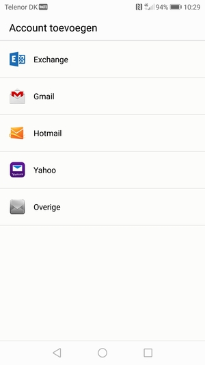 Selecteer Hotmail