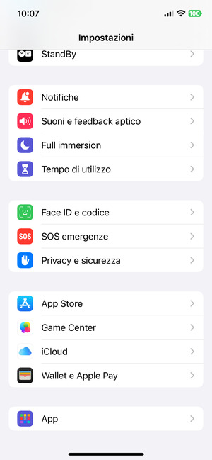 Scorri e seleziona App