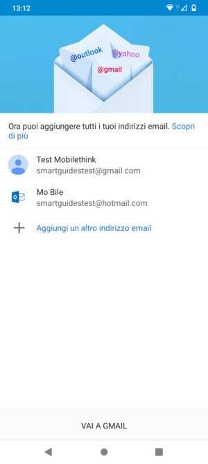 Seleziona VAI A GMAIL