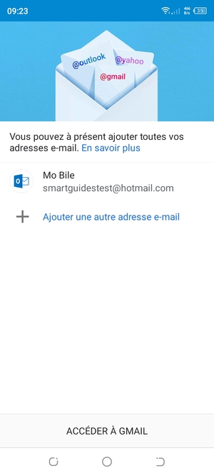 Sélectionnez ACCÉDER À GMAIL