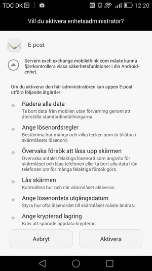 Välj Aktivera