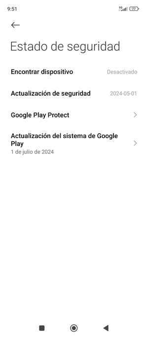 Seleccione Actualización del sistema de Google Play