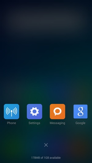 Select the X icon to close all running apps