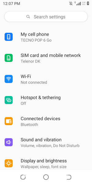 Select SIM card and mobile network
