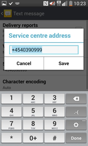 Enter the Service centre number and select Save