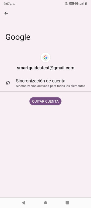 Seleccione Sincronización de cuenta