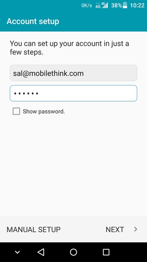 Enter your email address and password. Select NEXT