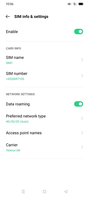 Turn Data roaming on or off