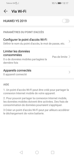 Sélectionnez Configurer le point d'accès Wi-Fi