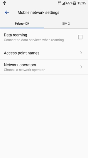 Select Gamma and Access point names