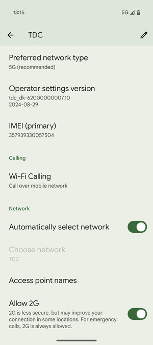 To change network if network problems occur, turn off Automatically select network