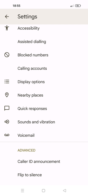 Scroll to and select Voicemail