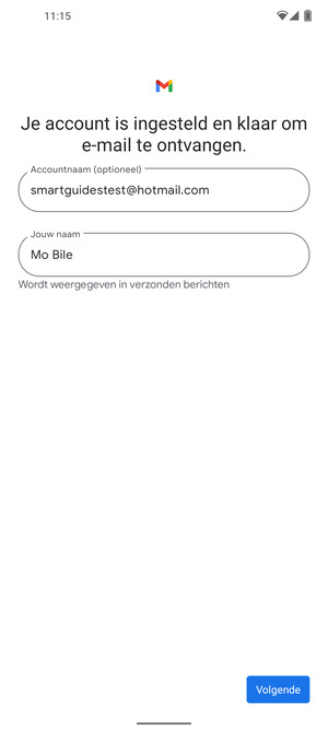 Geef uw account een naam en voer uw naam in. Selecteer Volgende