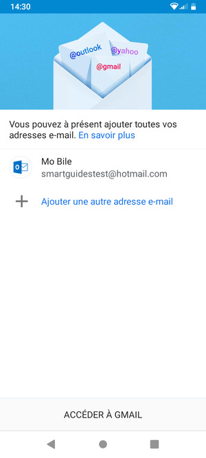 Sélectionnez ACCÉDER À GMAIL