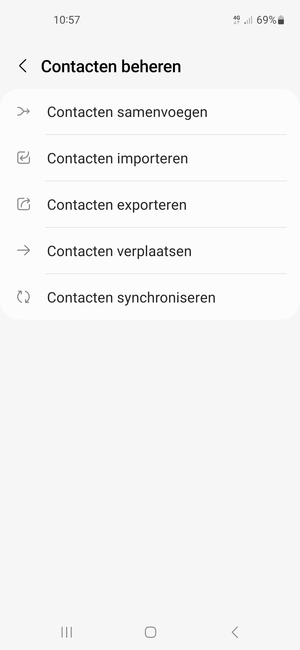 Selecteer Contacten importeren