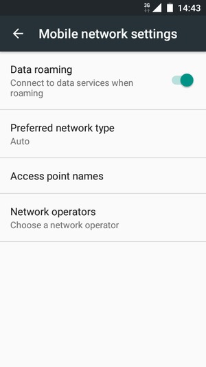 Turn Data roaming on or off