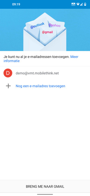 Selecteer BRENG ME NAAR GMAIL