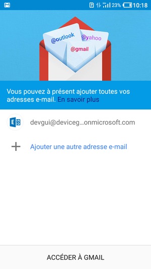 Sélectionnez ACCÉDER  À GMAIL