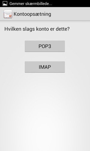 Vælg POP3 eller IMAP