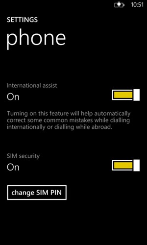 Select change SIM PIN