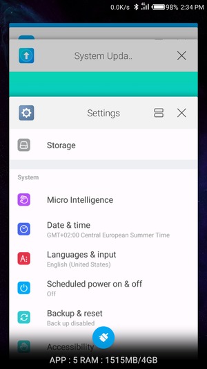 Select the Delete icon to close running apps