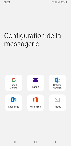 Sélectionnez Gmail G Suite
