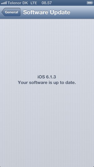 If your iPhone is up to date, you will see the following screen
