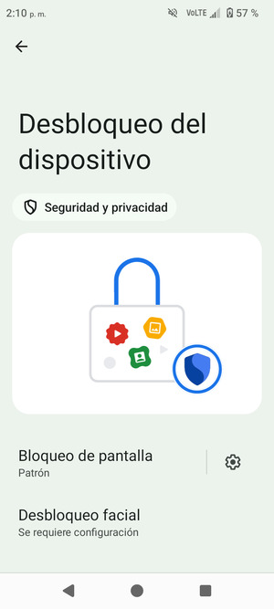El teléfono ha sido asegurado con un bloqueo de pantalla
