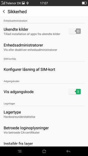 Vælg Konfigurer låsning af SIM-kort