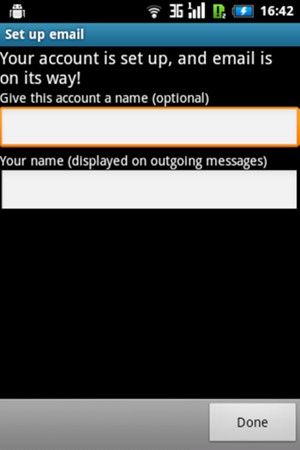 Give your account a name and enter your name. Select Done