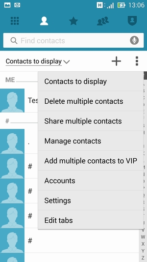 Select Manage contacts