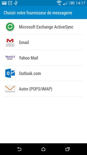 Sélectionnez Gmail ou Outlook.com (Hotmail)
